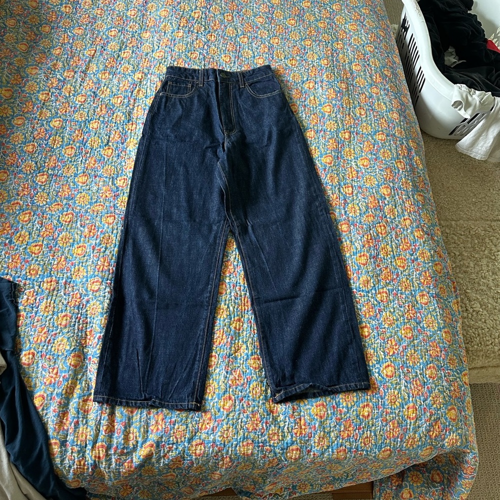 Tela9 High waisted wide leg cropped jeans